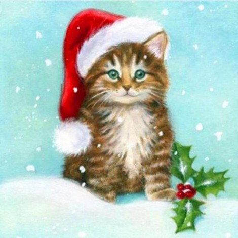 Christmas Cat Little Diamond Painting