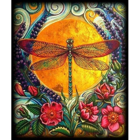 Dragonfly Colors Orange Diamond Painting