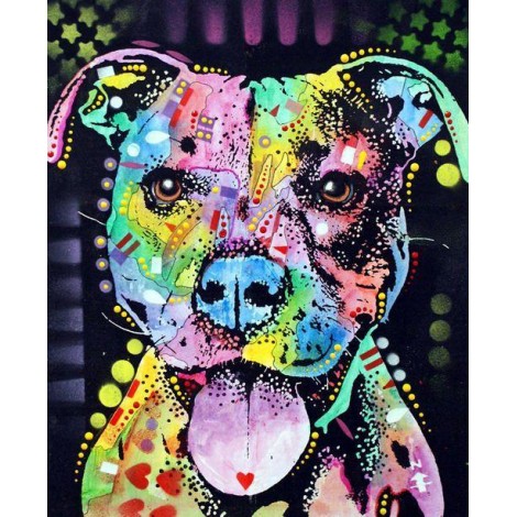 Pitbull Colorful Diamond Painting