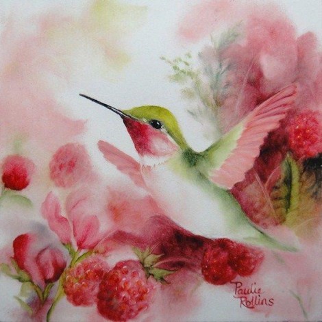 Hummingbird Flowers Diamond Painting