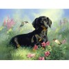 Dogs And Flowers Diamond Painting