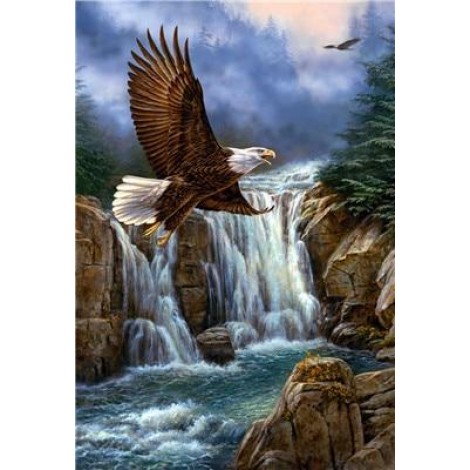 Landscape Eagle Fly Waterfall Diamond Painting