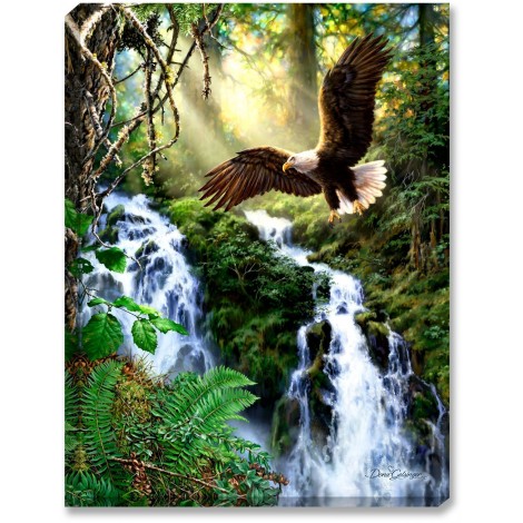 Landscape Eagle Waterfall Diamond Painting