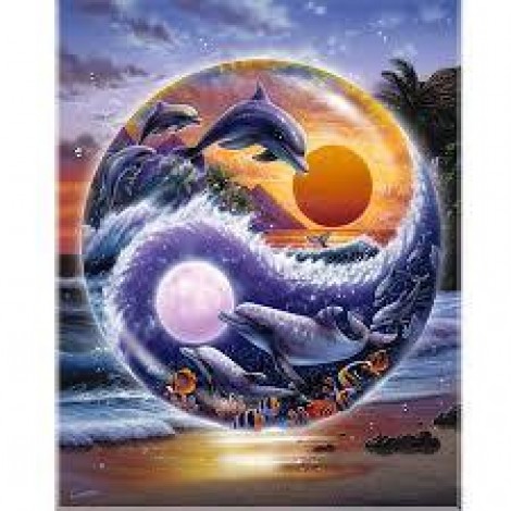 Yin and Yang Dolphins Diamond Painting