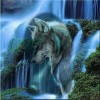Waterfall Wolf Diamond Painting