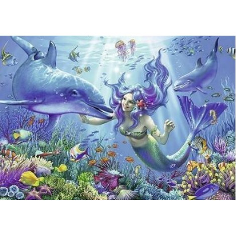 Mermaid And Dolphin Diamond Painting